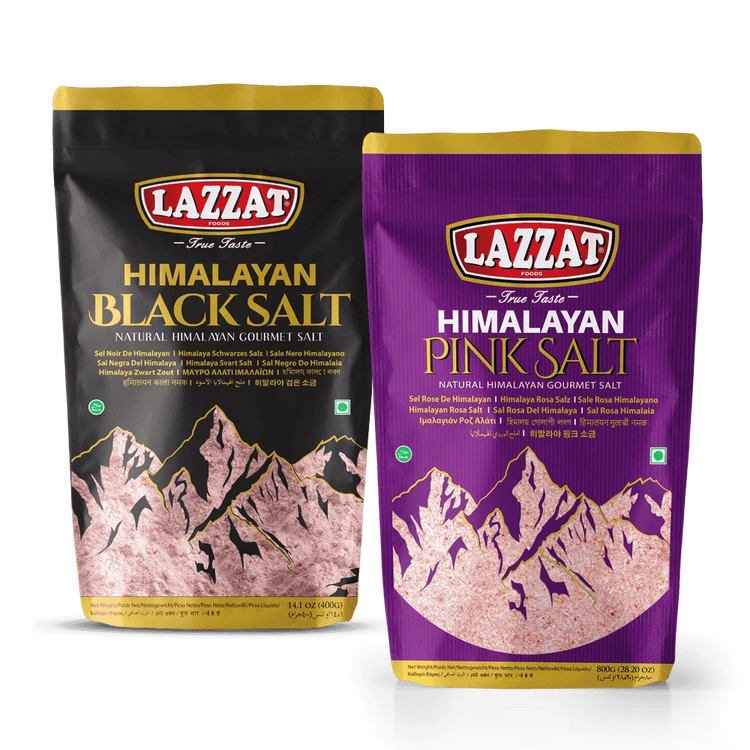 Lazzat’s premium Himalaya Pink Salt, pure and rich in minerals for all your cooking needs"