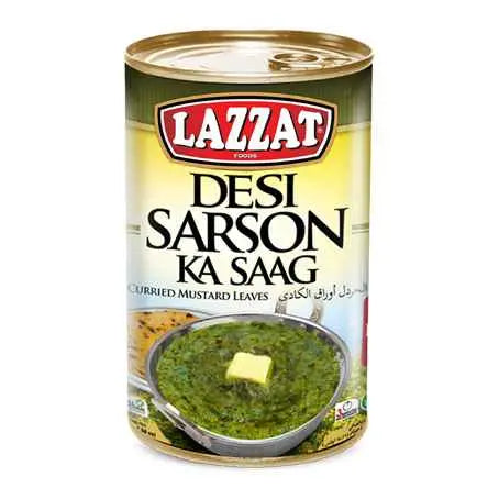 Lazzat Sarson Ka Saag in 425g ready-to-eat tin – Traditional Punjabi dish, ideal for travel, picnics, and quick meals