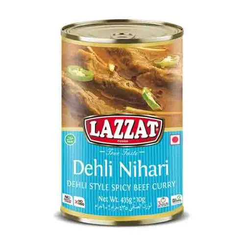 Lazzat Dehli Nihari Beef in 435g ready-to-eat tin – Savory, tender beef Nihari perfect for travel, picnics, and quick meals