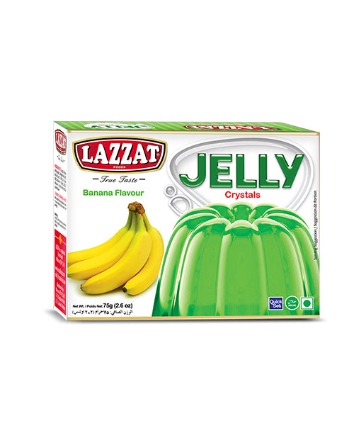 Lazzat Banana Jelly Crystals 75g – Banana Flavored Dessert