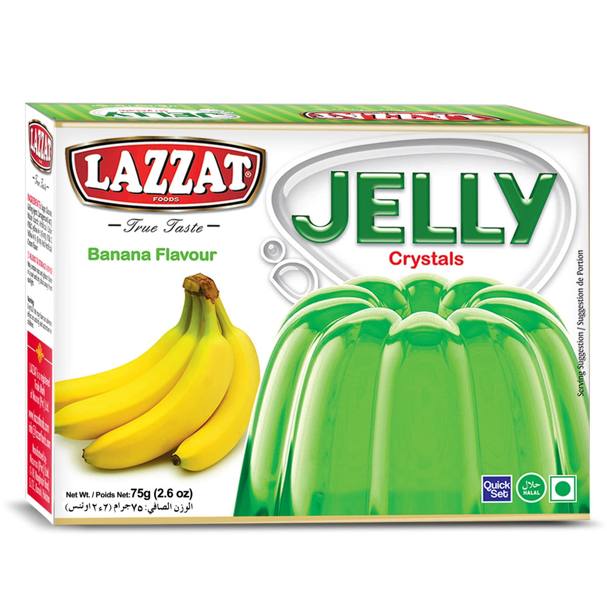 Banana Crystal Jelly Mix - Sweet banana flavored jelly mix.