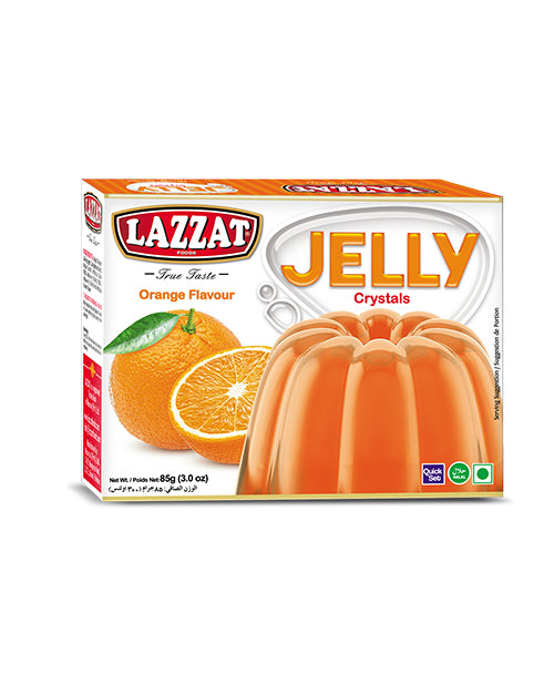 Lazzat Orange Jelly Crystals 85g – Orange Flavored Dessert