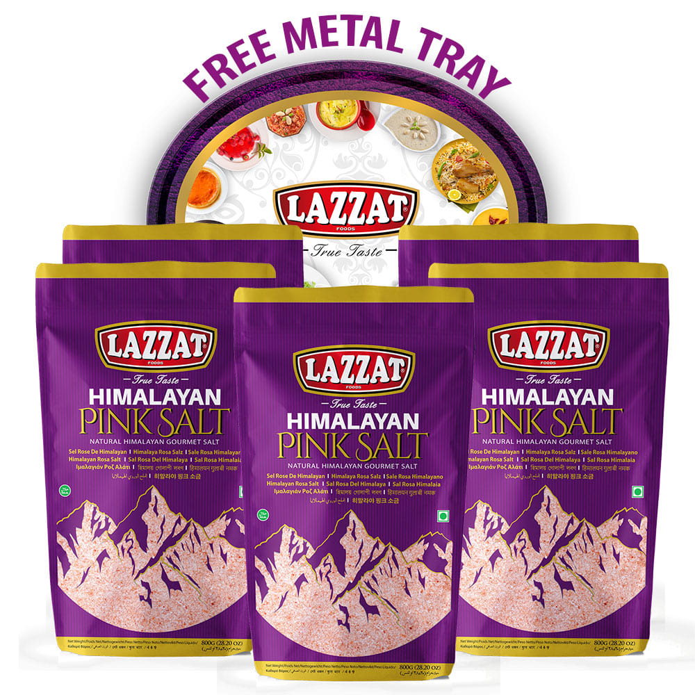 Pink Salt 800gm Pouch x 5 with Free Tray - Premium Himalayan Salt Set